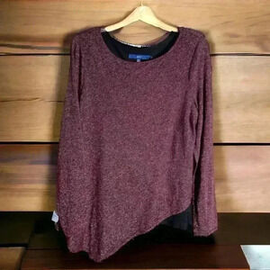 Women’s Apt. 9 Size XL Sparkly Maroon Tunic with Black Underlay. #Tunics